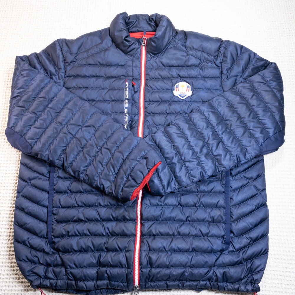 RLX Ralph Lauren Ryder Cup 2016 Team USA Down Puffer Jacket Navy Blue Mens L